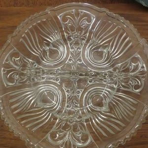 Cut glass candy dish
